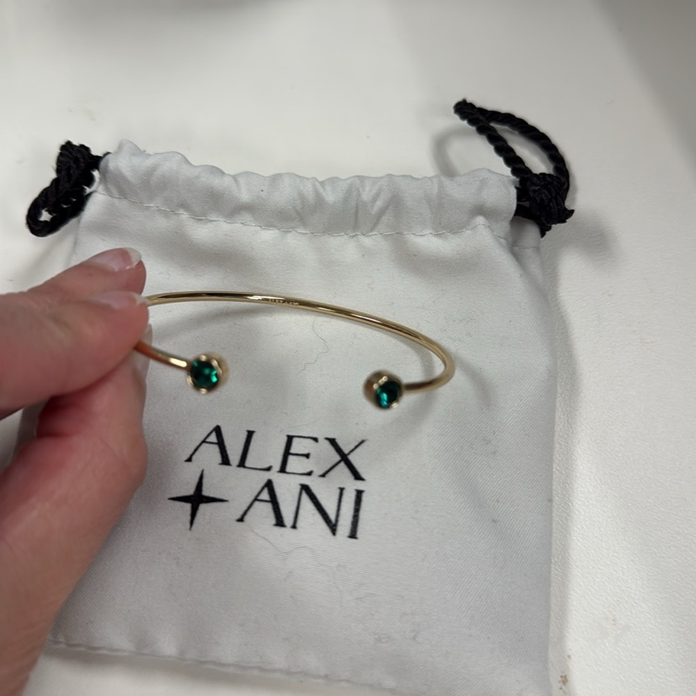 New Alex & Ani Emerald gold cuff bracelet